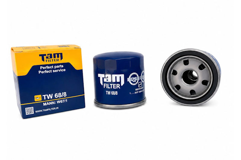 فیلتر روغن پراید -تیبا-ساینا کوئیک اطلس سهند مزدا ۳۲۳ تام فیلتر مدل TW-68/8 | یدک فیلتر